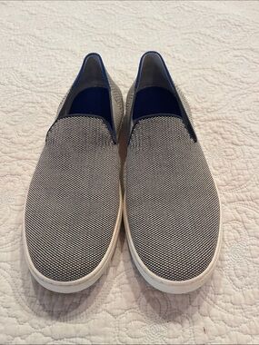 Rothy's Women's Slip-On Sneakers in Navy & White